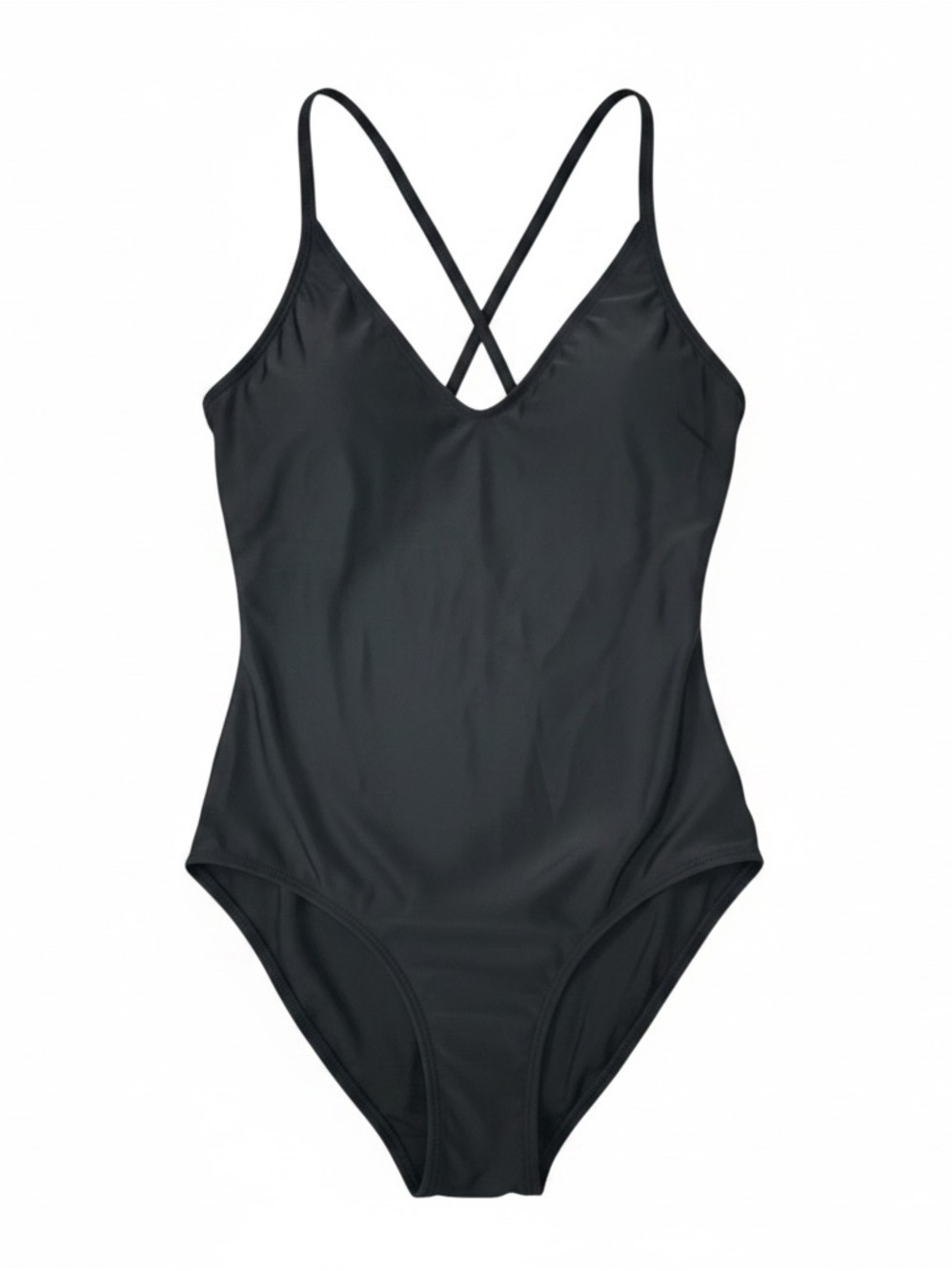 Aries Black One-Piece Swimsuit Lace-Up Crisscross Back